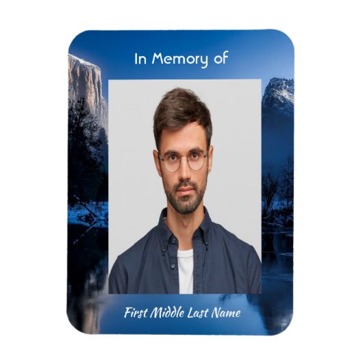 Magnet Flexible Memorial Photo Mountain Lake Winter Snow (Vertical)