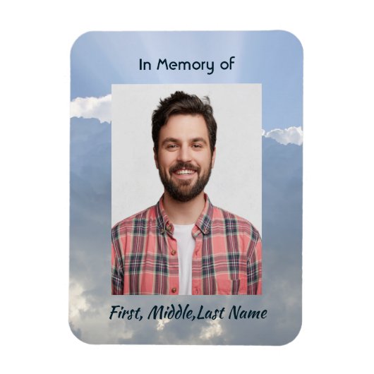 Magnet Flexible Memorial Photo Prayer Heavenly Sky (Vertical)