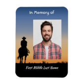 Magnet Flexible Memorial Photo Western Horse Back Riding (Vertical)