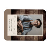 Magnet Flexible Mémorial Rustic Wood Un souvenir photo (Horizontal)