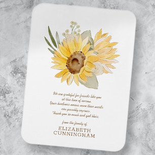 Magnet Flexible Memorial Watercolor Sunflowers Foliage Botanicals