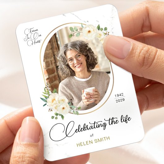 Magnet Flexible Memory Floral Elegant Photo, Celebration of Life