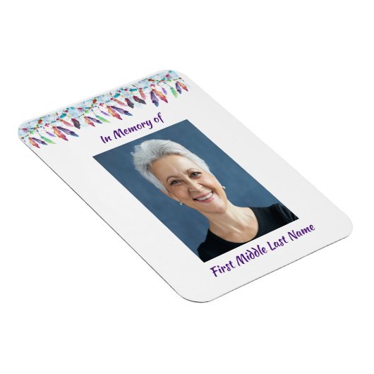 Magnet Flexible Memory Keepsake Feathers Boho Tribal Native (Côté Droit)