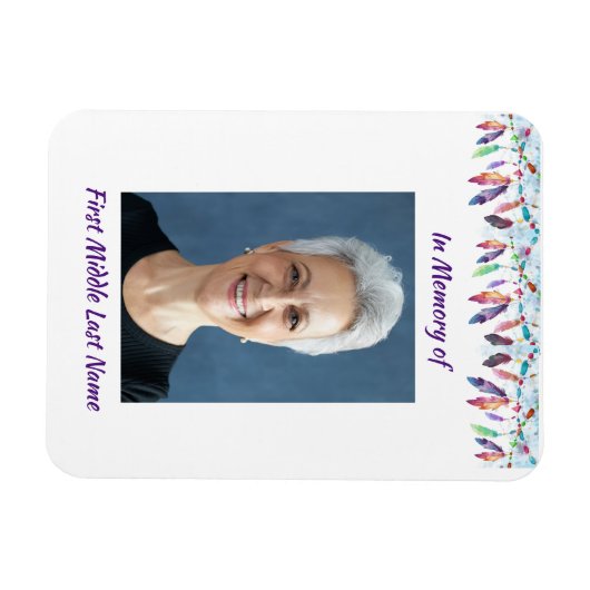 Magnet Flexible Memory Keepsake Feathers Boho Tribal Native (Horizontal)