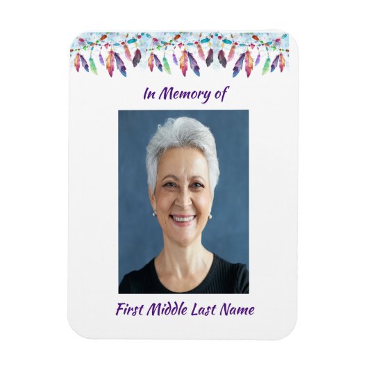 Magnet Flexible Memory Keepsake Feathers Boho Tribal Native (Vertical)