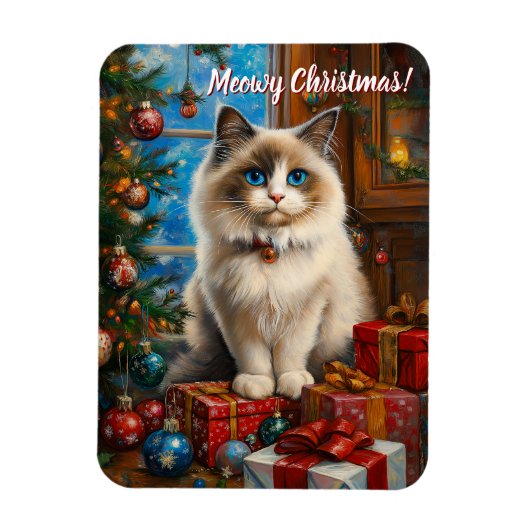 Magnet Flexible Meowy Christmas ! (Vertical)
