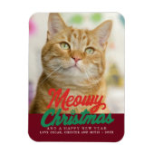 Magnet Flexible Meowy Christmas Cute Cat Photo Noël (Vertical)