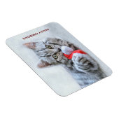 Magnet Flexible Meowy Christmas Cute Grey Tabby Cat (Côté Droit)
