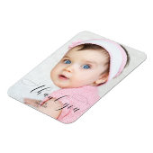 Magnet Flexible Merci Bébé Anniversaire Photo Elegant Swashes (Côté Gauche)