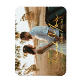 Magnet Flexible merci, chic écriture manuscrite or mariage photo (Vertical)