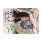 Magnet Flexible Merci de diplôme Photo moderne Script noir (Horizontal)