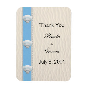 Magnet Flexible Merci de mariage de plage de coquillage
