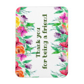 Magnet Flexible Merci d'être mon ami design floral (Vertical)
