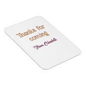 Magnet Flexible merci d'être venu nom à ajouter message texte oran (Côté Droit)