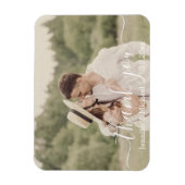 Magnet Flexible merci écriture moderne mariage campagnard photo (Vertical)