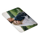 Magnet Flexible Merci Mariage photo blanc élégant (Côté Droit)