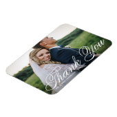 Magnet Flexible Merci Mariage photo blanc élégant (Côté Gauche)