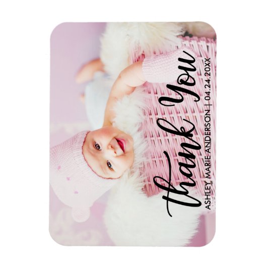 Magnet Flexible Merci Moderne Nouveau bébé (Vertical)