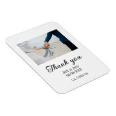 Magnet Flexible Merci moderne simple mariage nom de couple message (Côté Droit)
