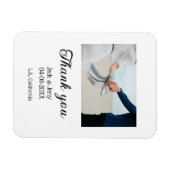 Magnet Flexible Merci moderne simple mariage nom de couple message (Horizontal)