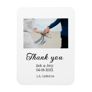 Magnet Flexible Merci moderne simple mariage nom de couple message