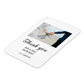 Magnet Flexible Merci moderne simple mariage nom de couple message (Côté Gauche)