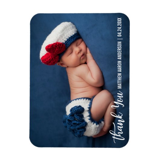 Magnet Flexible Merci Nouveau bébé moderne W (Vertical)