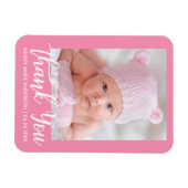 Magnet Flexible Merci Nouveau bébé rose (Horizontal)