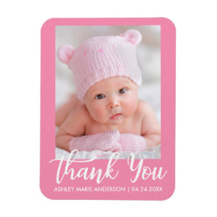 Magnet Flexible Merci Nouveau bébé rose