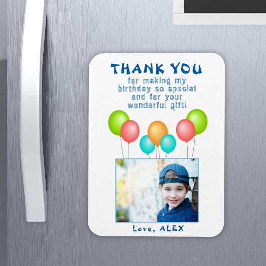 Magnet Flexible Merci photo Anniversaire de enfant de ballons