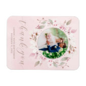 Magnet Flexible Merci photo de Mariage de Rose flou (Horizontal)