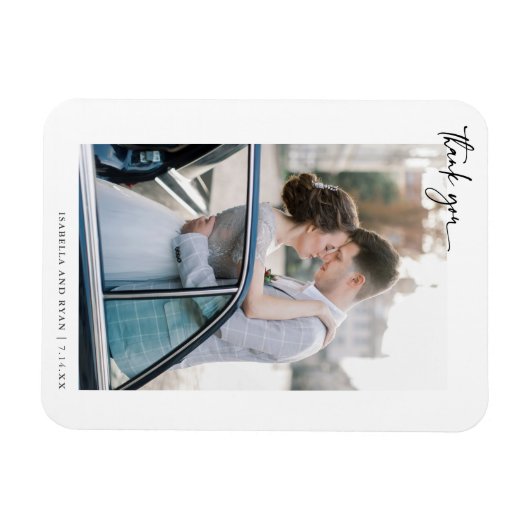 Magnet Flexible Merci photo Mariage de script moderne (Horizontal)
