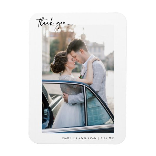 Magnet Flexible Merci photo Mariage de script moderne (Vertical)