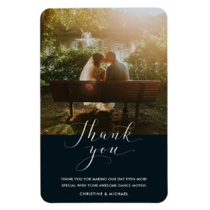Magnet Flexible Merci photo Mariage favori   bleu marine