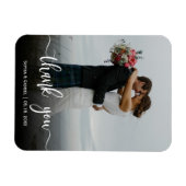 Magnet Flexible Merci photo Mariage lettres main moderne (Horizontal)