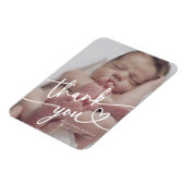 Magnet Flexible Merci photo minimal pour bébé moderne Script Coeur (Côté Gauche)