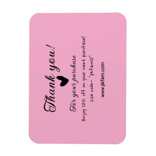 Magnet Flexible Merci pour l'achat des détails de la famille rose (Vertical)