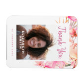 Magnet Flexible Merci rose Floral moderne élégant (Horizontal)