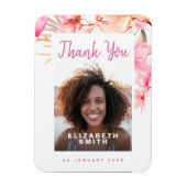 Magnet Flexible Merci rose Floral moderne élégant (Vertical)