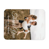 Magnet Flexible merci, script classique, photo mariage (Horizontal)