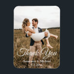 Magnet Flexible merci, script classique, photo mariage<br><div class="desc">merci,  script classique,  photo de mariage campagnard,  personnalisée</div>