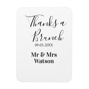 Magnet Flexible Merci un brunch nom date simple après mariage 