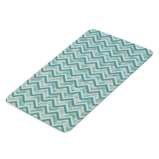Magnet Flexible Mère de Pearl Turquoise ZigZag (Côté Gauche)