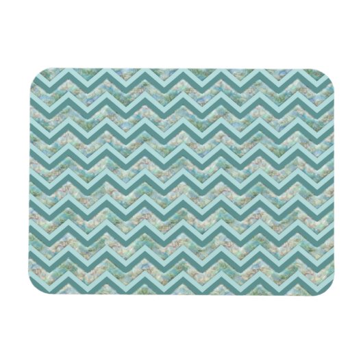 Magnet Flexible Mère de Pearl Turquoise ZigZag (Horizontal)