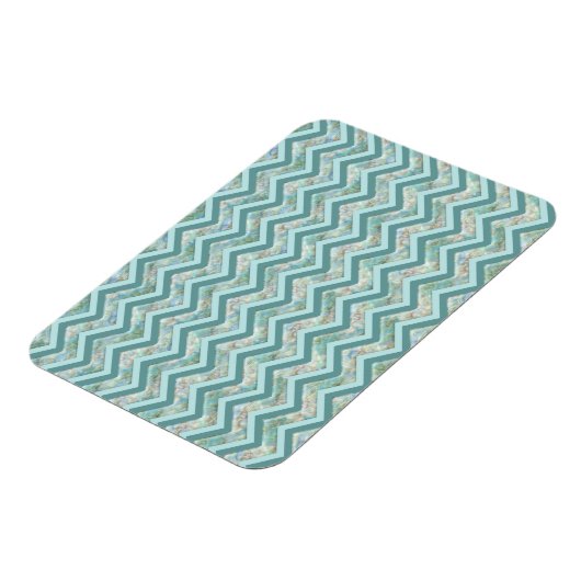 Magnet Flexible Mère de Pearl Turquoise ZigZag (Côté Gauche)