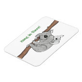 Magnet Flexible Mère et bébé koala 'accrochez-y' champagne frigo (Côté Gauche)