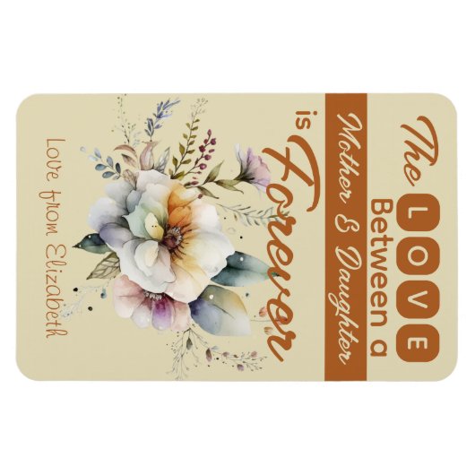 Magnet Flexible Mère et fille éternellement floral orange (Horizontal)