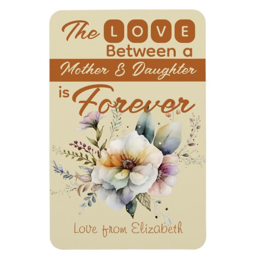 Magnet Flexible Mère et fille éternellement floral orange (Vertical)