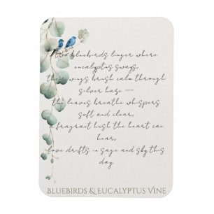 Magnet Flexible Merles bleus et vigne d'eucalyptus