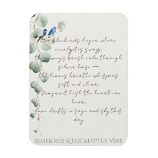 Magnet Flexible Merles bleus et vigne d'eucalyptus
